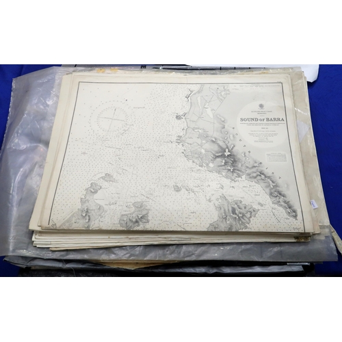 602 - A large quantity of Admiralty nautical charts, largely of Scottish waters