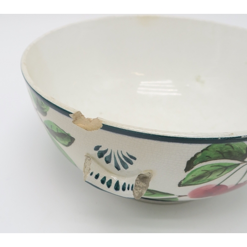 2246 - A COLLECTION OF WEMYSS WARE CHERRY PAINTED POTTERYincluding a two handled bowl, a chocolate cup and ... 