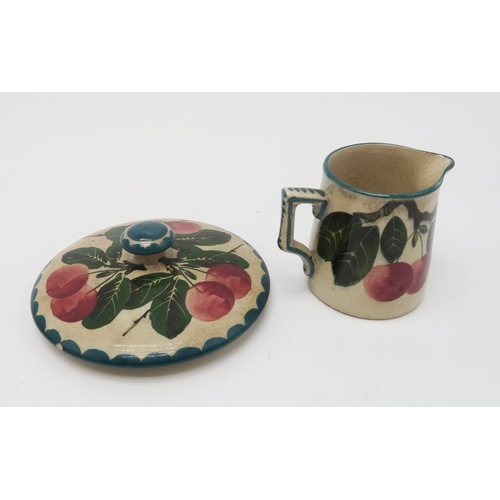 2246 - A COLLECTION OF WEMYSS WARE CHERRY PAINTED POTTERYincluding a two handled bowl, a chocolate cup and ... 