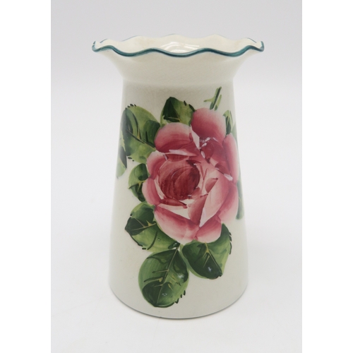 2249 - A COLLECTION OF WEMYSS WARE including a cabbage rose decorated tray 30cm x 25cm, a pair of wavy rim ... 