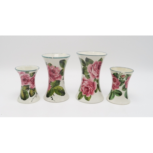 2252 - A COLLECTION OF WEMYSS WARE all painted with cabbage roses including a large bowl, 24cm diameter, a ... 