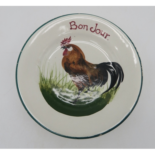 2255 - A SMALL COLLECTION OF WEMYSS WAREall painted with brown cockerel and hen including a Bon Jour plate,... 