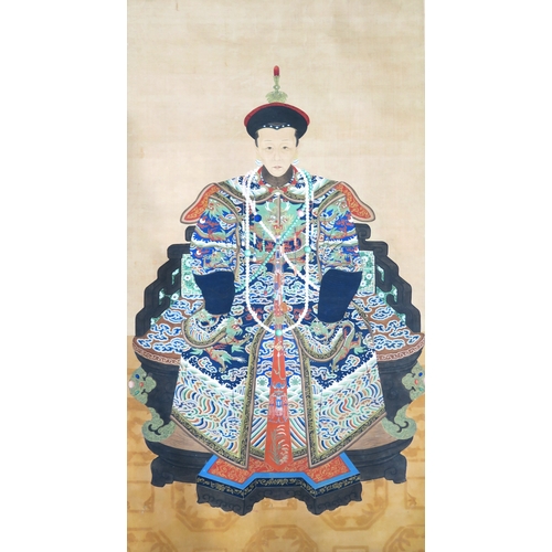 A CHINESE ANCESTRAL SCROLL PORTRAIT