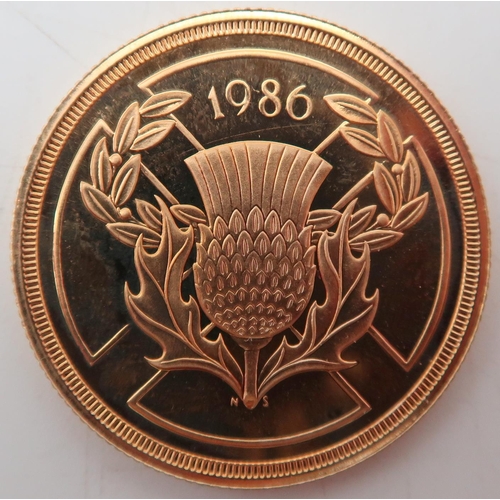 237 - ELIZABETH II Commonwealth Games; Gold Proof 2 Pounds XIII Commonwealth Games, Edinburgh 1986Obverse ... 