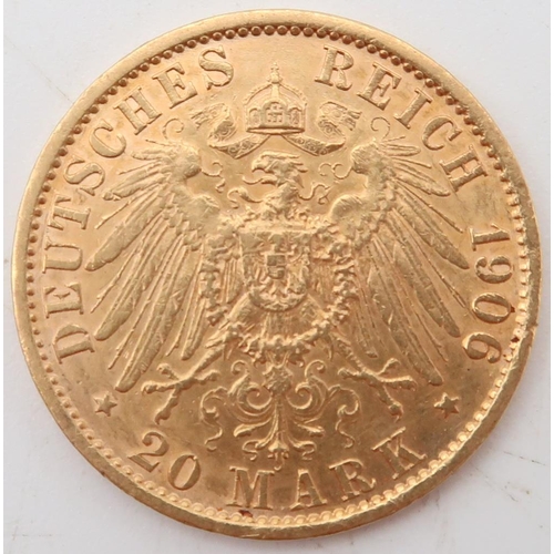 249 - William II (1888-1918) 20 Mark 1906Obverse bust of Wilhelm II on the right, legend around&... 