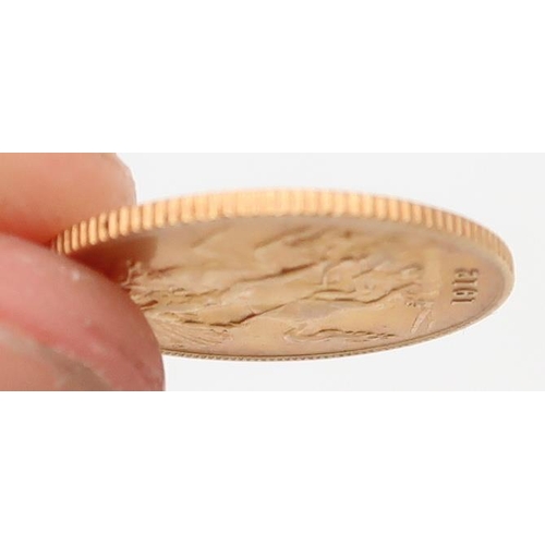 253 - GEORGE V 1912 half sovereign coin 4 grams