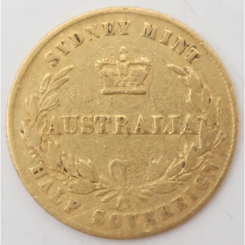 254 - VICTORIA (1837-1901)Obverse Victoria facing left and wearing a wreath of banksia which is ... 