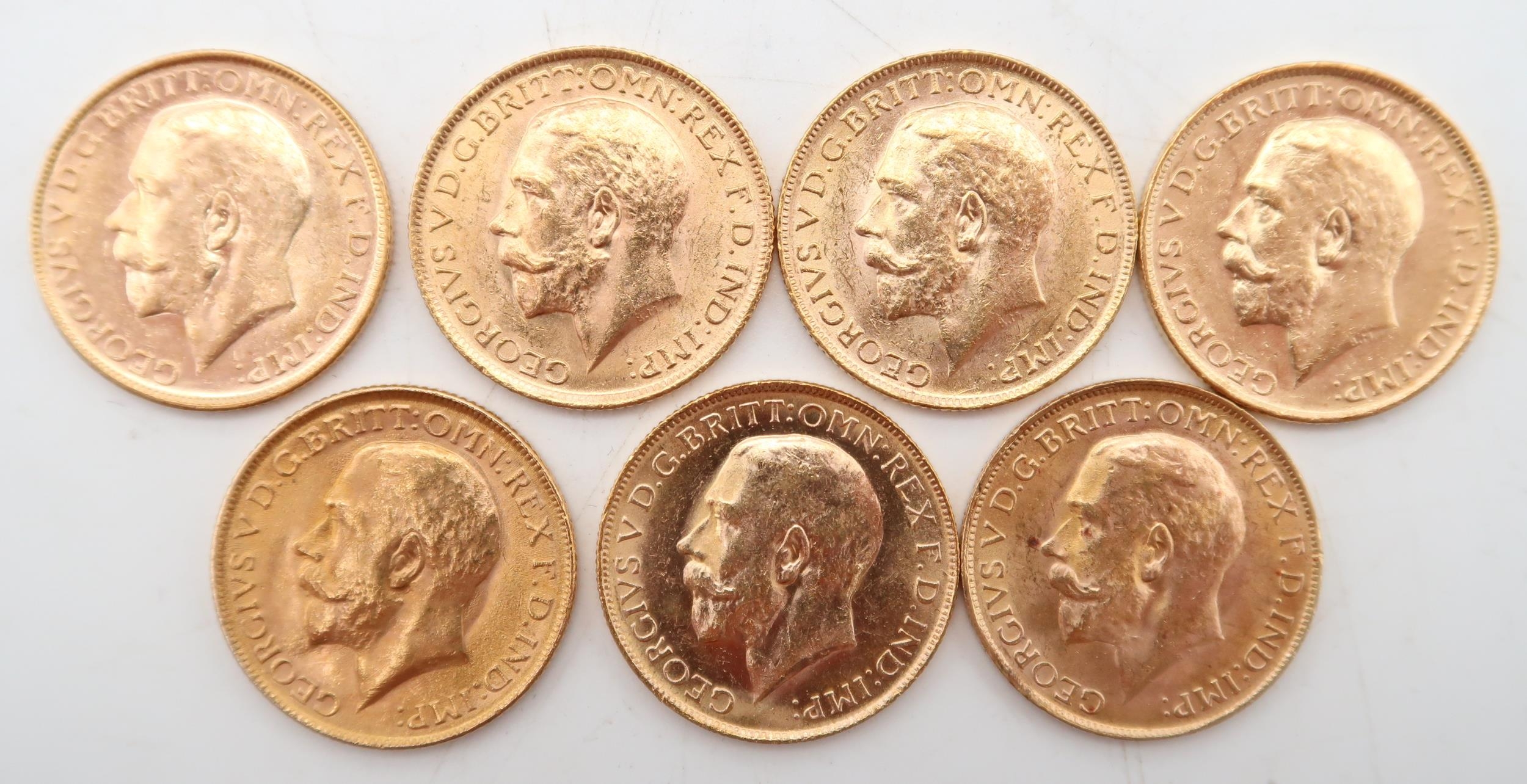 THE ROYAL MINT The Sovereign Mintmark Collection Of Seven Sovereigns ...