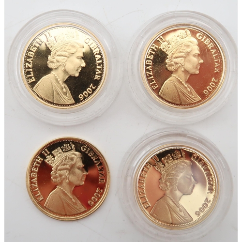 272 - GIBRALTAR QUEEN ELIZABETH II '80th Birthday Portrait Gold Sovereign Collection 2006', a 4-coin set c... 