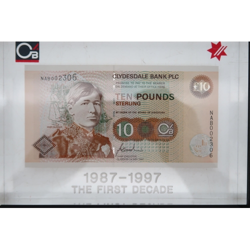 302 - BANKNOTES CLYDESDALE BANK PLC DISPLAY £10 