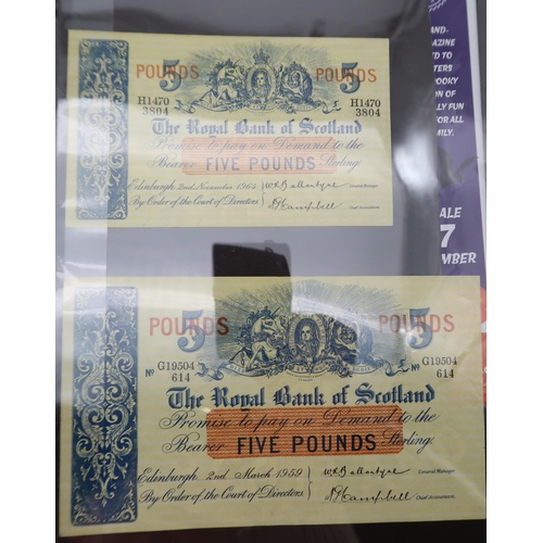 319 - The Royal Bank of Scotland  a collection of banknotes to include specimen examples all denomina... 