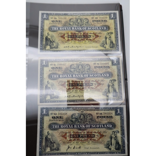 319 - The Royal Bank of Scotland  a collection of banknotes to include specimen examples all denomina... 