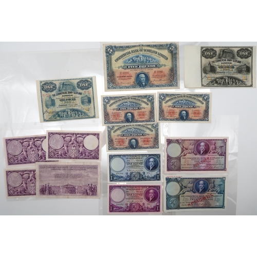 320 - The Commercial Bank of Scotland Ltd a collection of banknotes to include £1 Edinburgh 2nd Janu... 