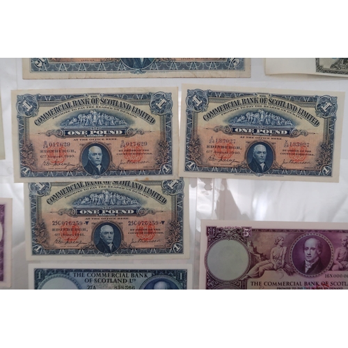 320 - The Commercial Bank of Scotland Ltd a collection of banknotes to include £1 Edinburgh 2nd Janu... 