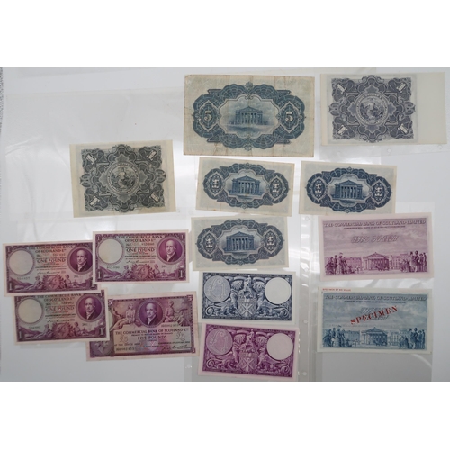 320 - The Commercial Bank of Scotland Ltd a collection of banknotes to include £1 Edinburgh 2nd Janu... 