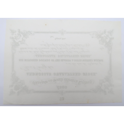 320B - A blank £600 Glasgow and South Western Railway. Ardrossan guaranteed stock certificate 