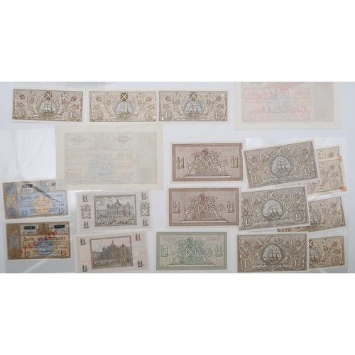 321 - Bank of Scotland  a collection of banknotes with colour variations, specimen and cancelled examples ... 