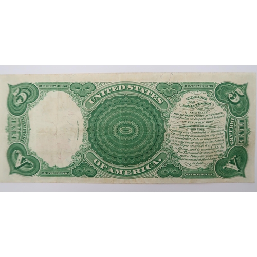 332 - A 1907 series United States five dollar note Washington D.C. K2182667