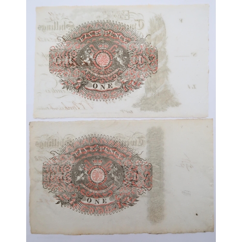 346 - The East Lothian Banking Company One Pound 1 Nov 1821 No. 201/464, Stornaway One Pound 1823 No. 6/49... 