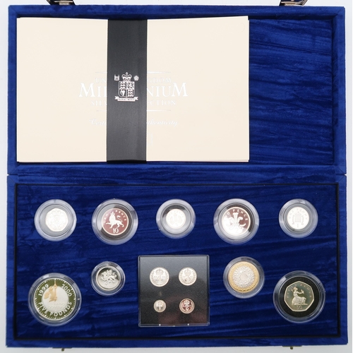 452 - THE ROYAL MINTThe United Kingdom Millenium Silver Collection containing thirteen silver proof coins ... 