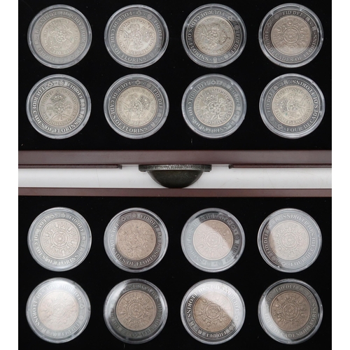 464 - DANBURY MINT the last four decades of the florin' coin set, a collection of thirty five florins in a... 