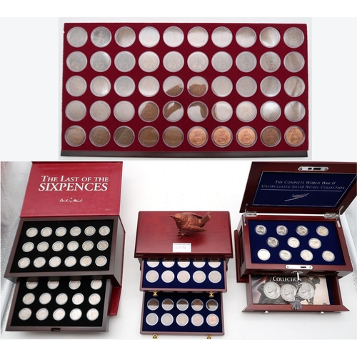 465 - DANBURY MINT collectors cases to include The Last of the Sixpences, The Complete World War II Uncirc... 