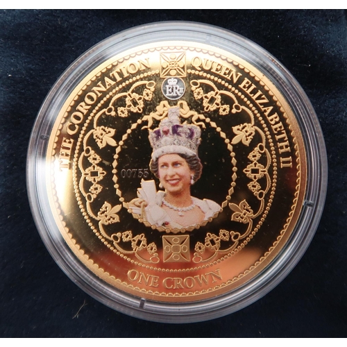 470 - ELIZABETH II (1952-2022)A lot comprising various silver and gold plated commemorative and proof coin... 