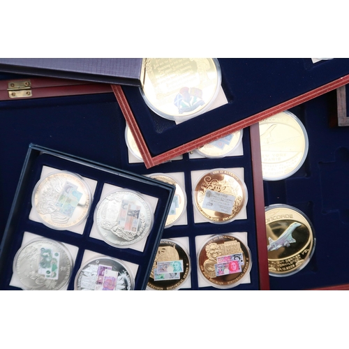 472 - Commemorative Coins a lot comprising silver and gold plated commemorative coins mostly cased to incl... 