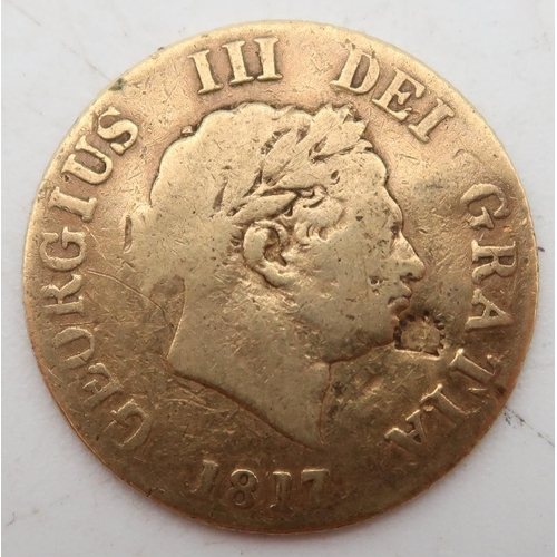 476 - George III (1760-1820) ½ Sovereign 1817Obverse laureate portrait of King George III... 