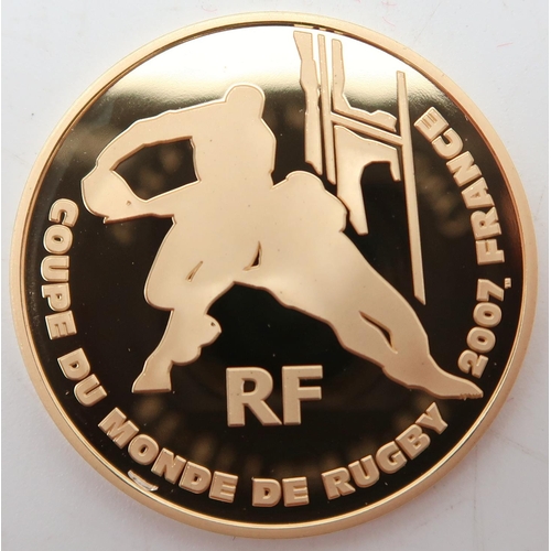 482 - France Fifth Republic (1958-date) 20 Euros Rugby World Cup Commemorative issueObverseTwo players and... 