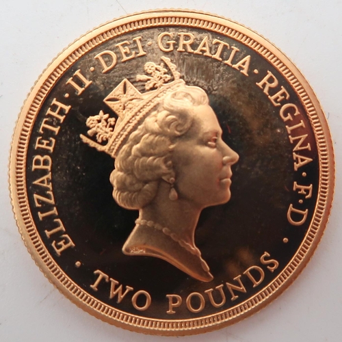 483 - Elizabeth II (1952-2022) United Nations Gold Proof Two Pounds Obverse third crowned portrait of HM Q... 