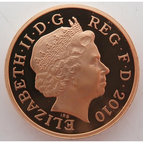 484 - ELIZABETH II (1952-2022) Belfast Gold Proof 1 Pound 2010Obverse fourth crowned portrait of HM Queen ... 