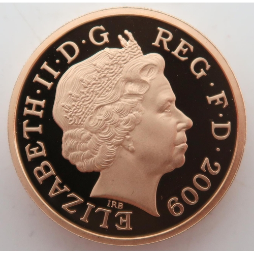 485 - ELIZABETH II (1952-2022) Royal Shield 2009 Gold Proof 1 Pound Obverse fourth crowned portrait of HM ... 