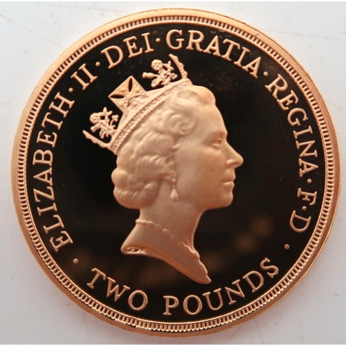 489 - Elizabeth II (1952-2022) WW II  Gold Proof Two Pounds 1995 Obverse third crowned port... 