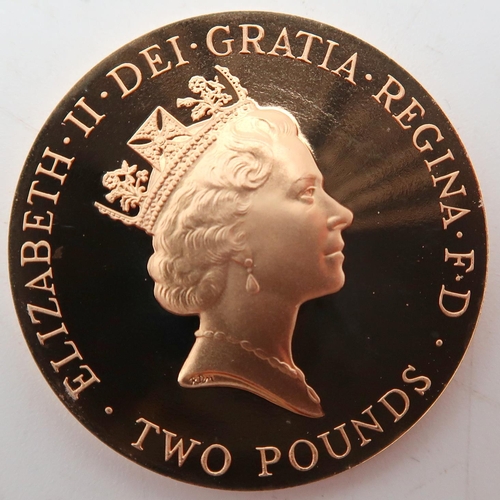 493 - ELIZABETH II UEFA Euro 1996 Gold Proof 2 Pounds Obverse third crowned portrait of HM Queen... 