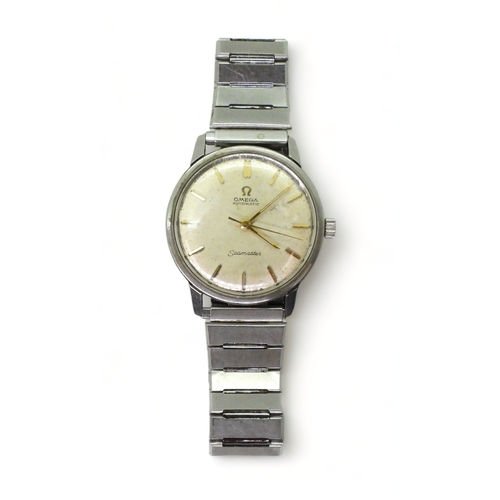 2908 - OMEGA AUTOMATIC SEAMASTERin stainless steel with gold coloured baton numerals and hands, Omega logo ... 