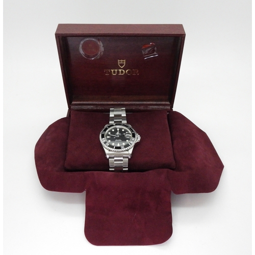 2909 - A TUDOR PRINCEDATE SUBMARINERcirca 1997, with black dial, luminous hands dot and chevron numerals, b... 