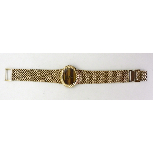 2914 - A BUECHE GIROD COCKTAIL WATCHmounted in 9ct gold with a herringbone patterned mesh strap and fluted ... 