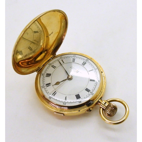 2915 - 18CT FULL HUNTER POCKET WATCHthe white dial and mechanism signed S. Smith & Son 9 Strand London ... 