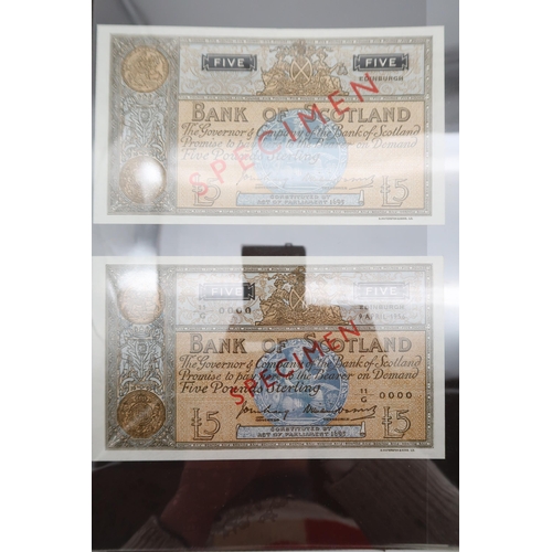 325 - Bank of Scotland a collection in a binder of banknotes with £100, £50, £20, £... 