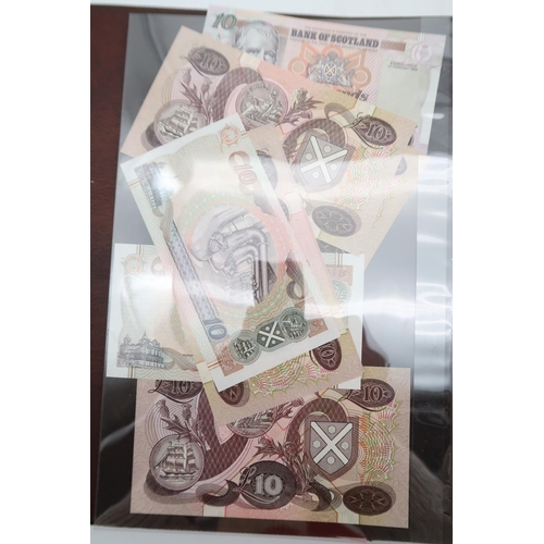 325 - Bank of Scotland a collection in a binder of banknotes with £100, £50, £20, £... 