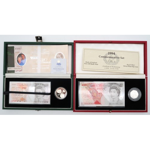 316 - Elizabeth II (1952-2022) Bank of England 1994 Tercentenary  Commemorative Set £50 A01003139 (encapsu... 