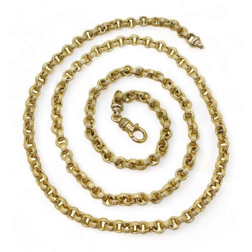 2716 - AN ITALIAN MADE FANCY CHAINmade in 18ct yellow and white gold with reeded round links, each link app... 