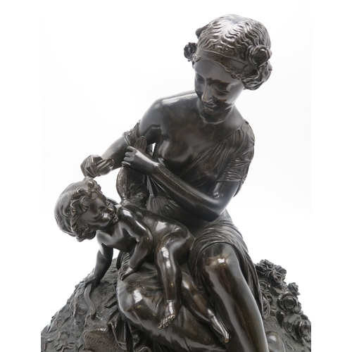 2265 - AFTER CHARLES CUMBERWORTH (FRENCH 1811-1852)Venus clipping cupids wings, bronze in a naturalistic wo... 