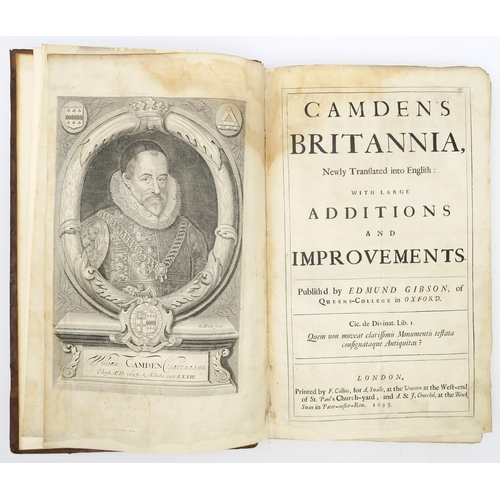 2578 - CAMDEN, WILLIAM CAMDEN'S BRITANNIANewly Translated into English: with large Additions and Improvemen... 