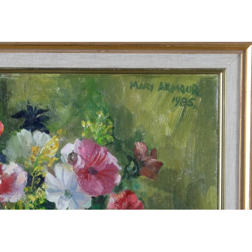 2983 - MARY ARMOUR RSA RSW (SCOTTISH 1902-2000)SHIRLEY POPPIES IN A CLINTON JUGOil on canvas, signed upper ... 