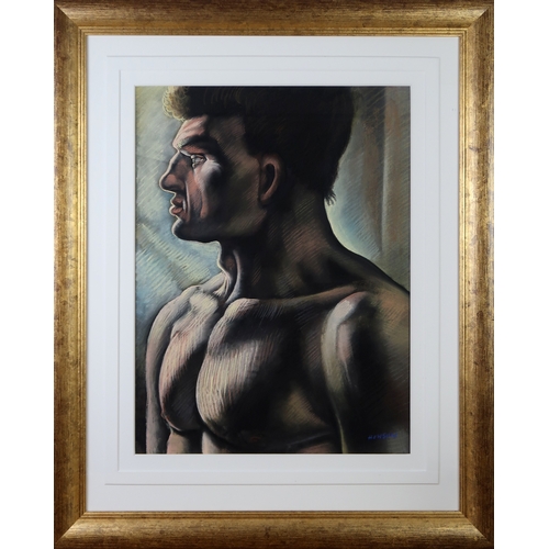 3035 - PETER HOWSON OBE (BRITISH B.1958)MUSCLE MAN (1987)Pastel, signed lower right, 71 x 53cm (28 x 21