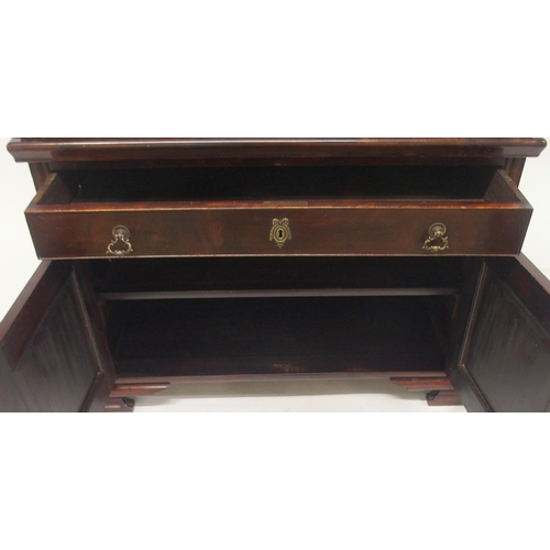 2043 - A VICTORIAN MAHOGANY TAMBOUR TOP WRITING DESK with shaped galleried top over single fitted secretair... 