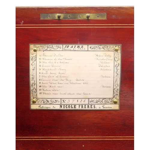 2612 - *WITHDRAWN* A LATE-19th CENTURY SWISS CYLINDER MUSIC BOX BY NICOLE FRERES, GENEVANo. 37826, playing ... 