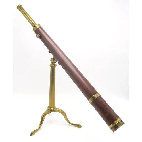 2613 - A VICTORIAN MAHOGANY AND LACQUERED BRASS LIBRARY TELESCOPE BY DOLLOND, LONDONSet upon a tripod base,... 